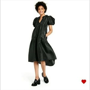 NWT Kika Vargas x Target Women's Tiered Ruffle Edge Puff Sleeve Midi Dress Small